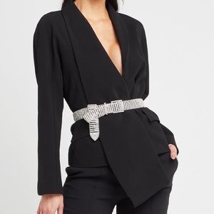 Few Moda Black Asymmetrical Black Blazer Size Small NWT (belt NOT included)